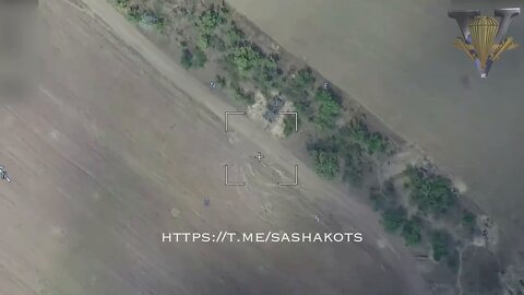 Russian kamikaze "Lancet" UAV strikes Ukrainian BMP