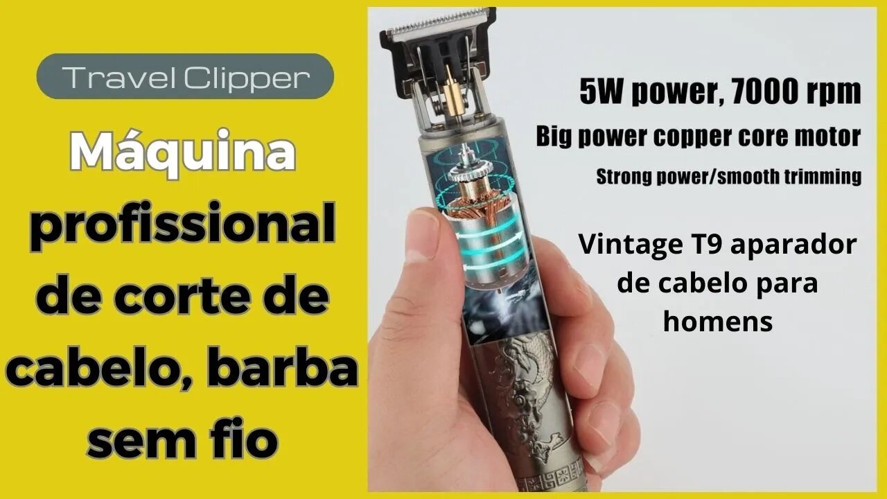 máquina profissional de corte de cabelo, barba sem fio 1