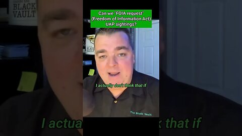 Are military UAP sightings "FOIA-able" (Freedom of Info Act request) #uap