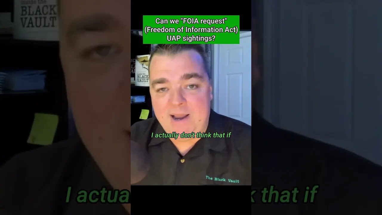 Are military UAP sightings "FOIA-able" (Freedom of Info Act request) #uap