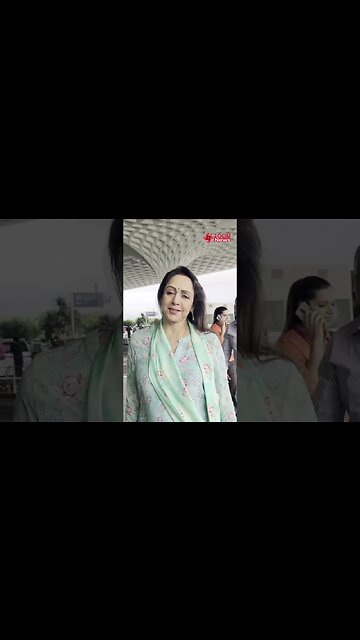 Dream girl 👧 Hema Malini In Simple Look at the airport 😍🔥📸✈️ #shorts