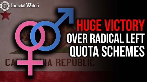 Tom Fitton: "Huge Victory Over Radical Left Quota Schemes in California!"