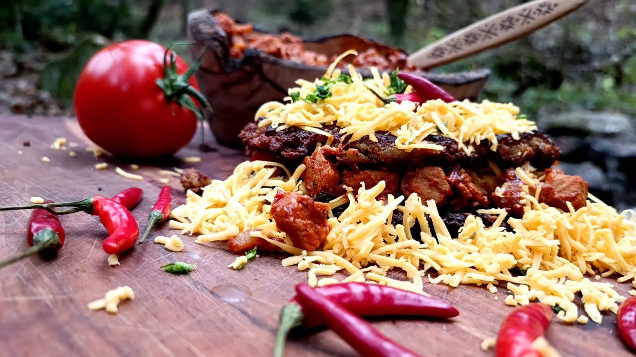 POTATO PANCAKE WITH SPICY PORK 🌶️🥔| ❤️ Food in Nature Slovakia 🌲