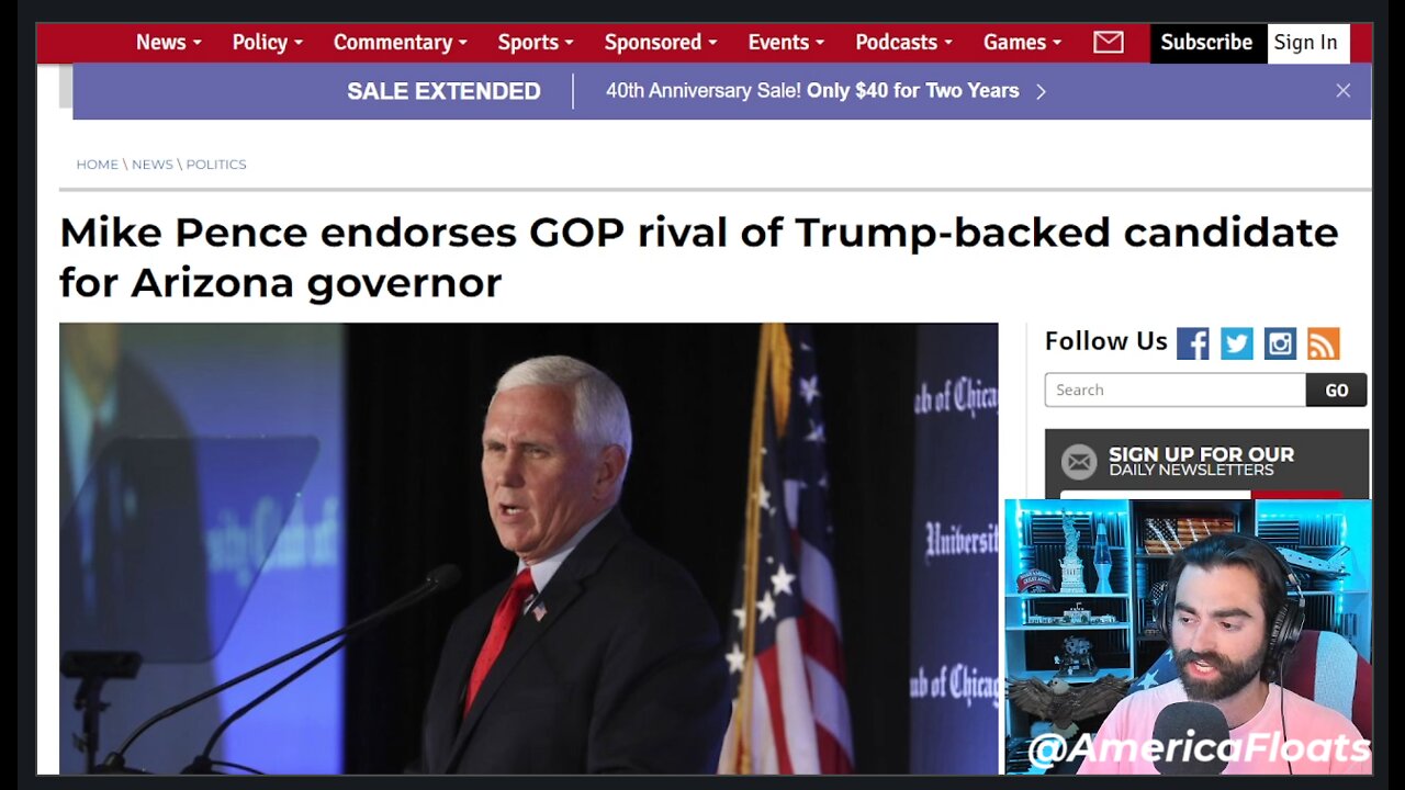 Dirtbag Traitor, Former VP Pence Endorses AZ GOV Candidate Rivaling Kari Lake!