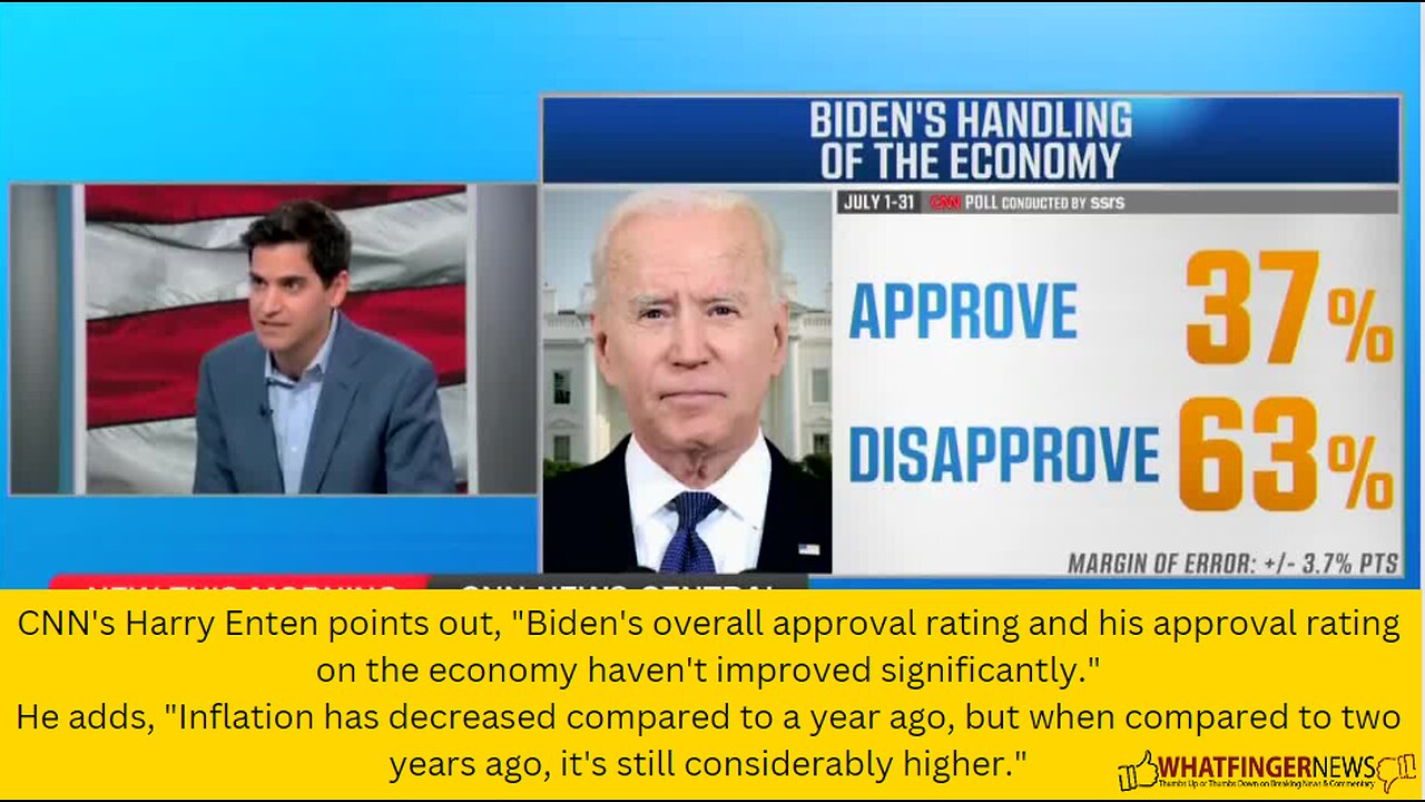 CNN's Harry Enten points out, "Biden's overall approval rating and his approval rating