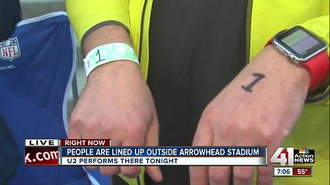 People already lining up outside Arrowhead for U2