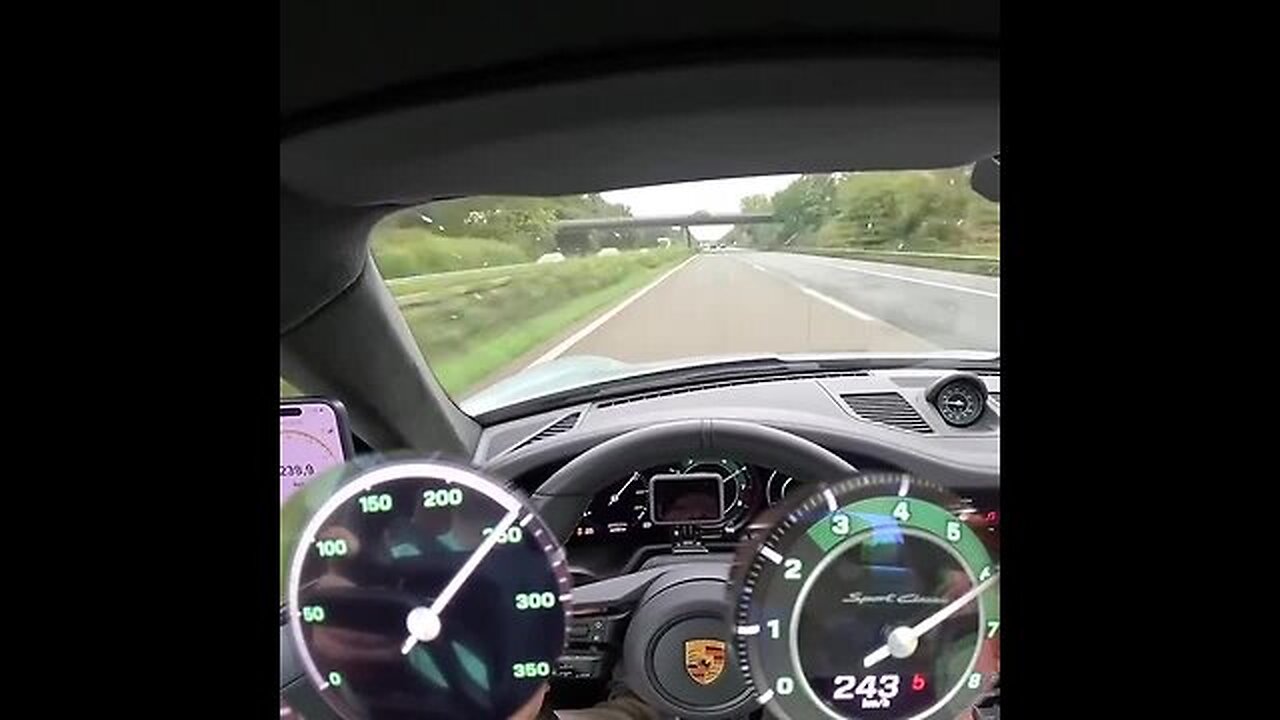 Porsche 911 992 Sport Classic at 197MPH on the Autobahn