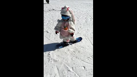 4-Years Old Baby Skating in the Snow ❄️/ Amazing Talented/ #shorts