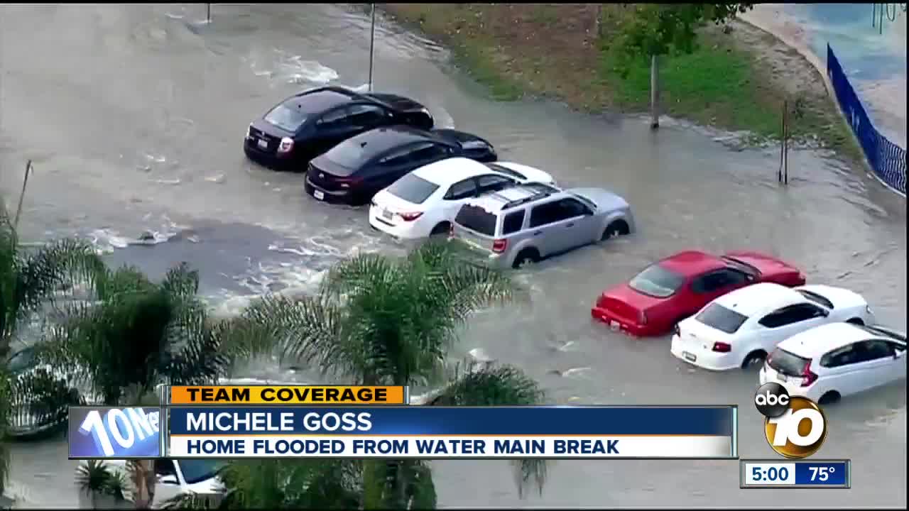 Water main break floods North Park