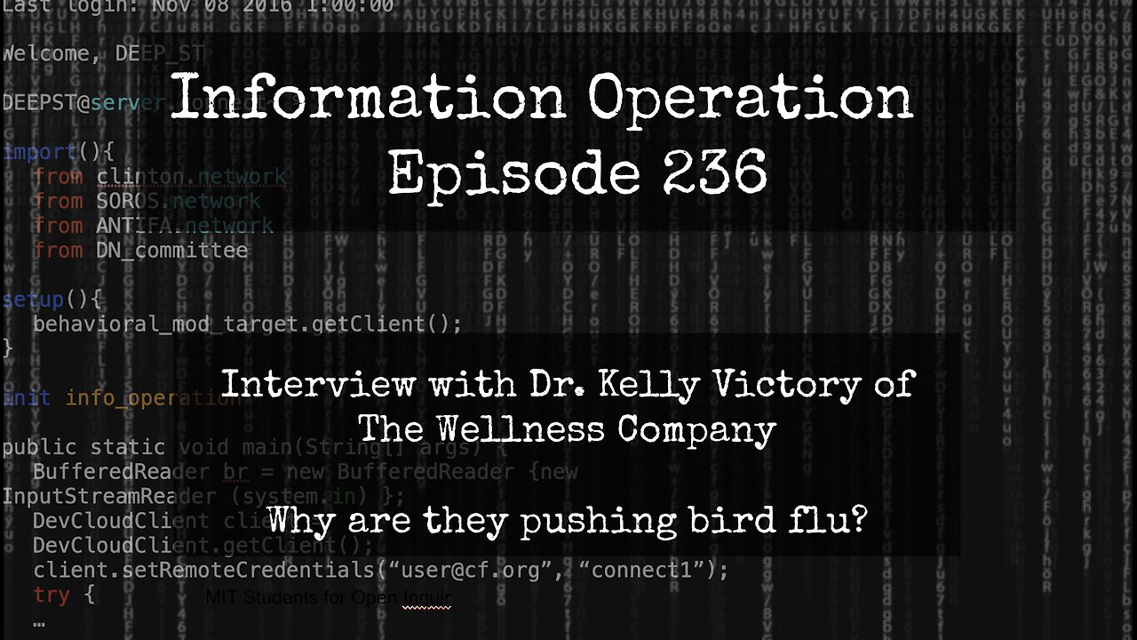 IO Episode 236 - Dr. Kelly Victory - Why Are They Pushing Bird Flu? 4/27/24