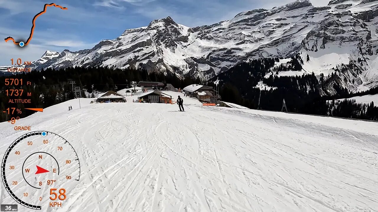 [4K] Skiing Les Diablerets, Marzot-Diablerets Rouge and Willy Favre, Vaud Switzerland, GoPro HERO10