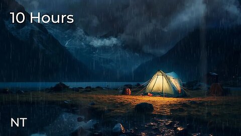 Camping in a Thunderstorm: Falling Rain & Soft Thunder on Tent | Stormy Night Sleep Ambience