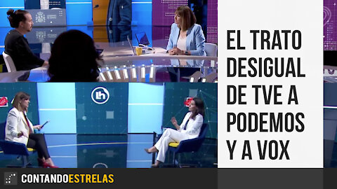 El trato desigual de TVE a Podemos y a Vox