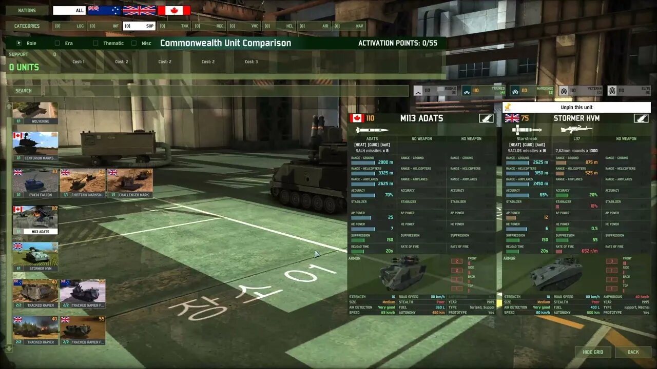 Unit Comparison COMMONWEALTH - Anti-Air 1 | Wargame Red Dragon