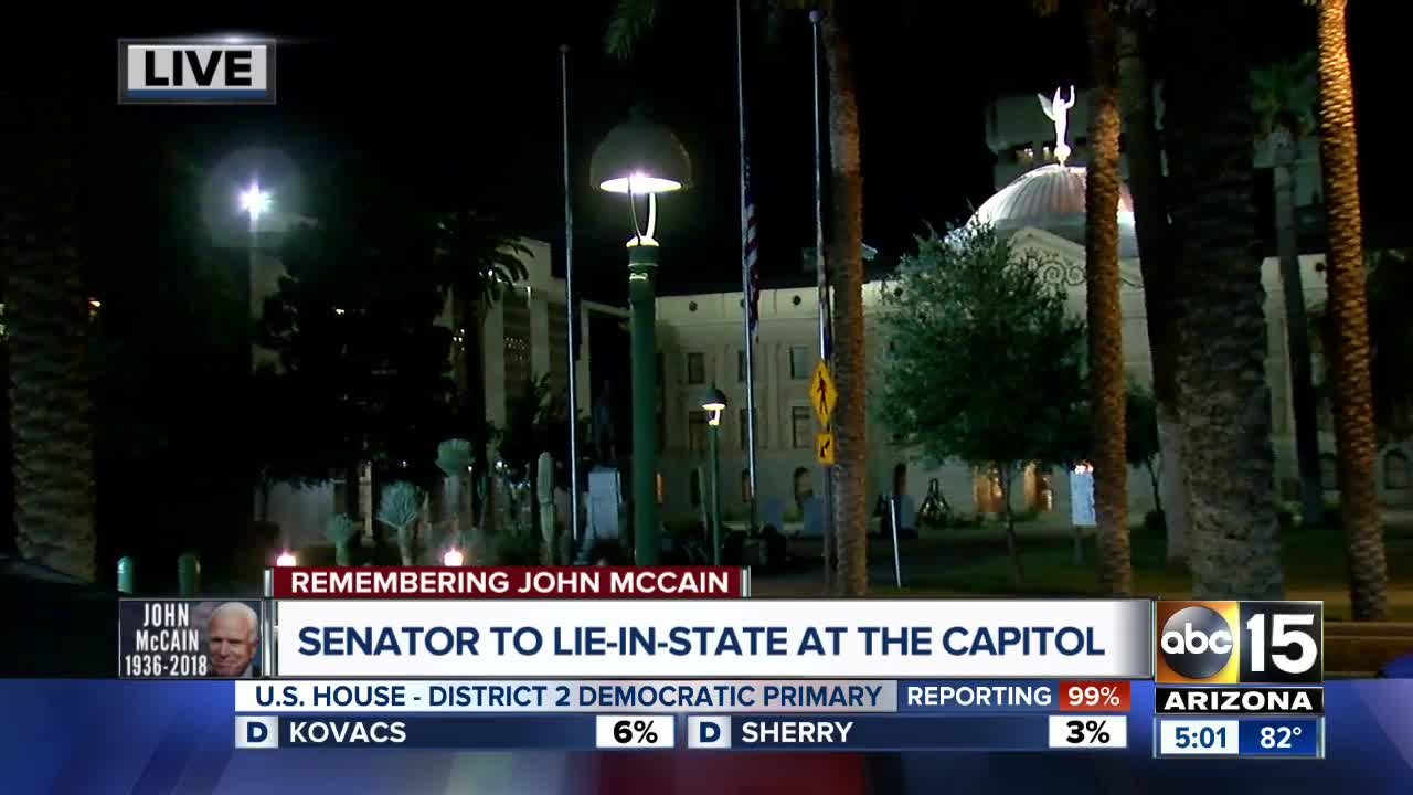 Arizonans to pay respects to Sen. McCain at Arizona State Capitol on Wednesday