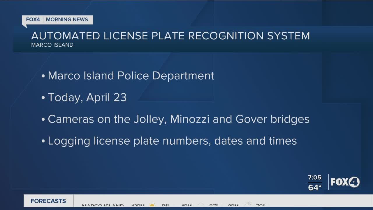 Automated License plate recognition system beings on Marco Island