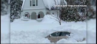 Man recovering after being trapped in car under snow
