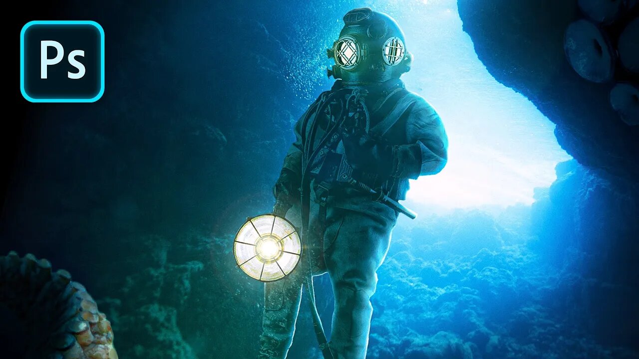 Creating an Underwater Scene in Photoshop! Photo Manipulation Speed Art