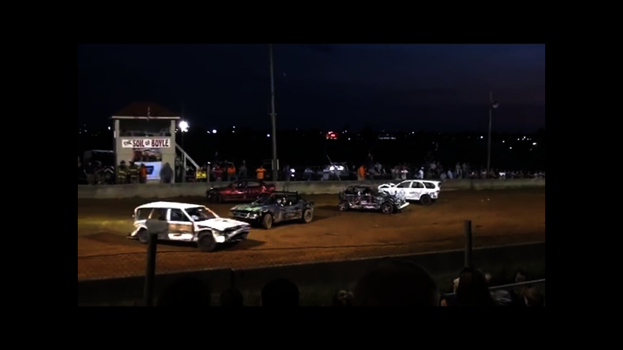 Relay For Life Boyle county Danville, KY Mini car demo derby 8-21-10 Heat 1 pt 3