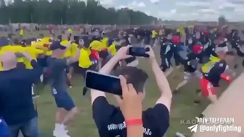 Huge mass #bareknuckle fight in #russia