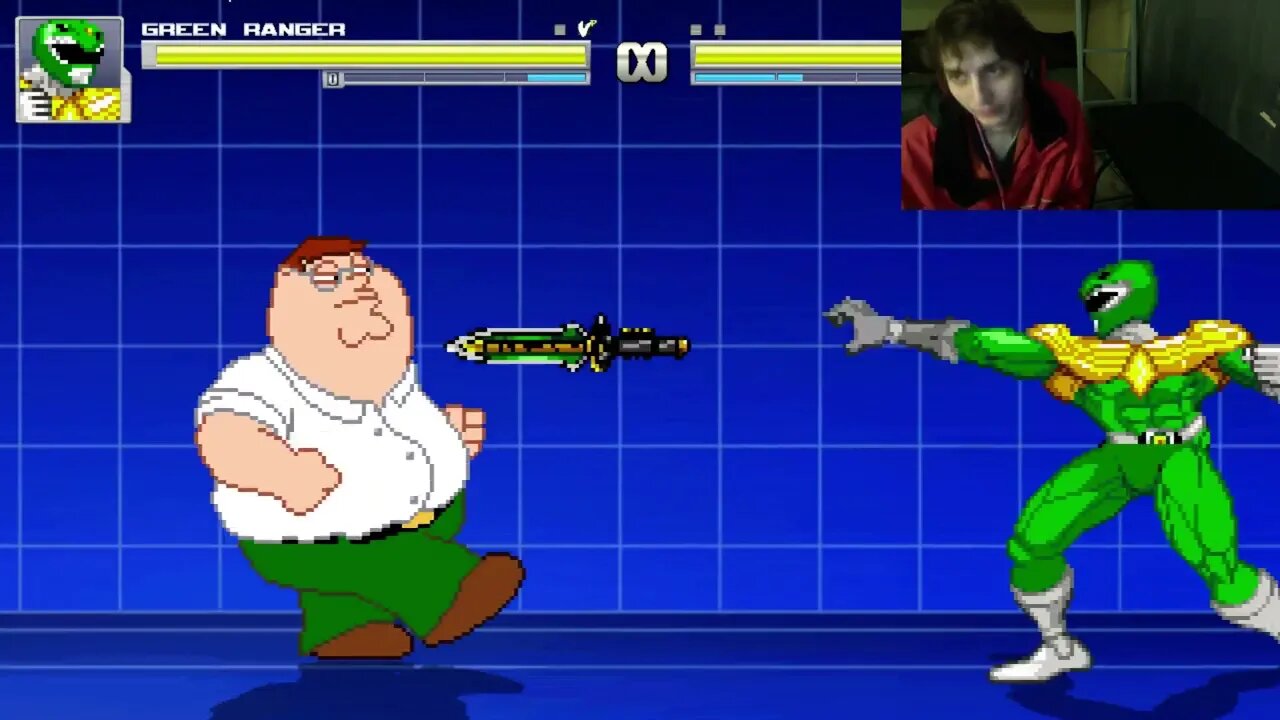 Green Ranger From The Power Rangers Series VS Peter Griffin From The Family Guy Series In A Battle