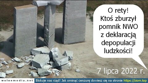 Nieznani sprawcy zniszczyli monument z deklaracją NWO