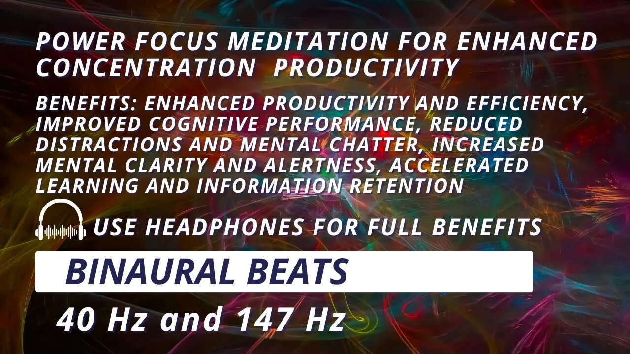 Power Focus Meditation | Binaural Beats for Enhanced Concentration and Productivity