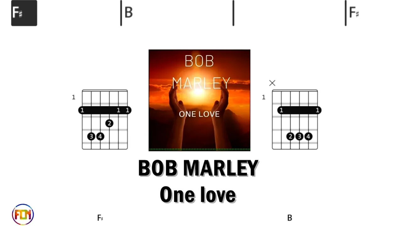 BOB MARLEY One love - FCN Guitar Chords & Lyrics HD