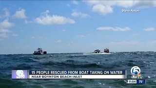 15 people rescued after boat begin to sink near Boynton Beach Inlet