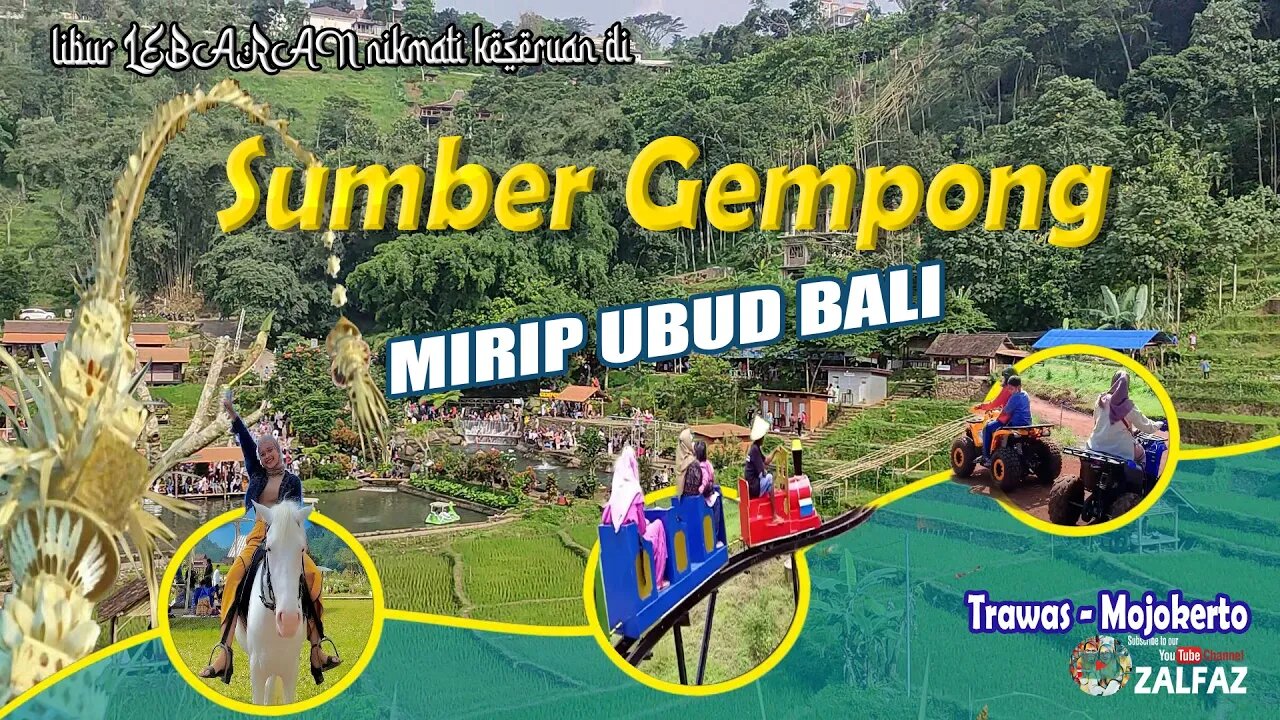 wisata sawah sumber gempong trawas - mojokerto, mirip ubud bali, bumdesa mutiara welirang, review ⁉️