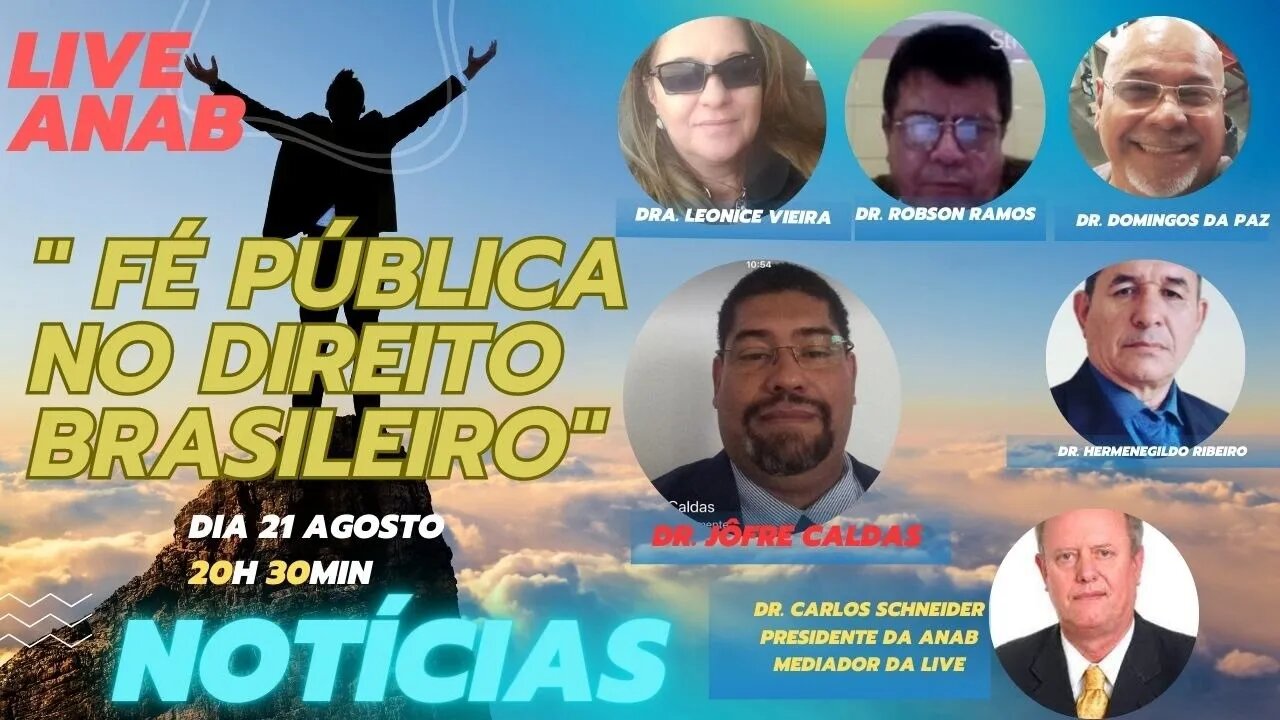 Live ANAB - 28ª Edição - Fé Pública e o Direito Brasileiro - Notícias ANAB