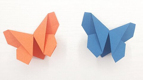 Origami paper butterfly bookmark with Ski