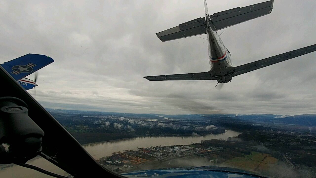 Birds Eye View of Fraser Blues 4-Plane Formation