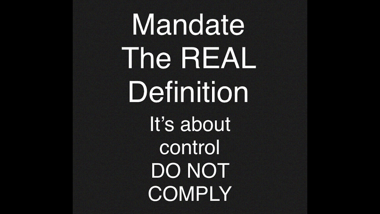 Mandate- NOT A LAW