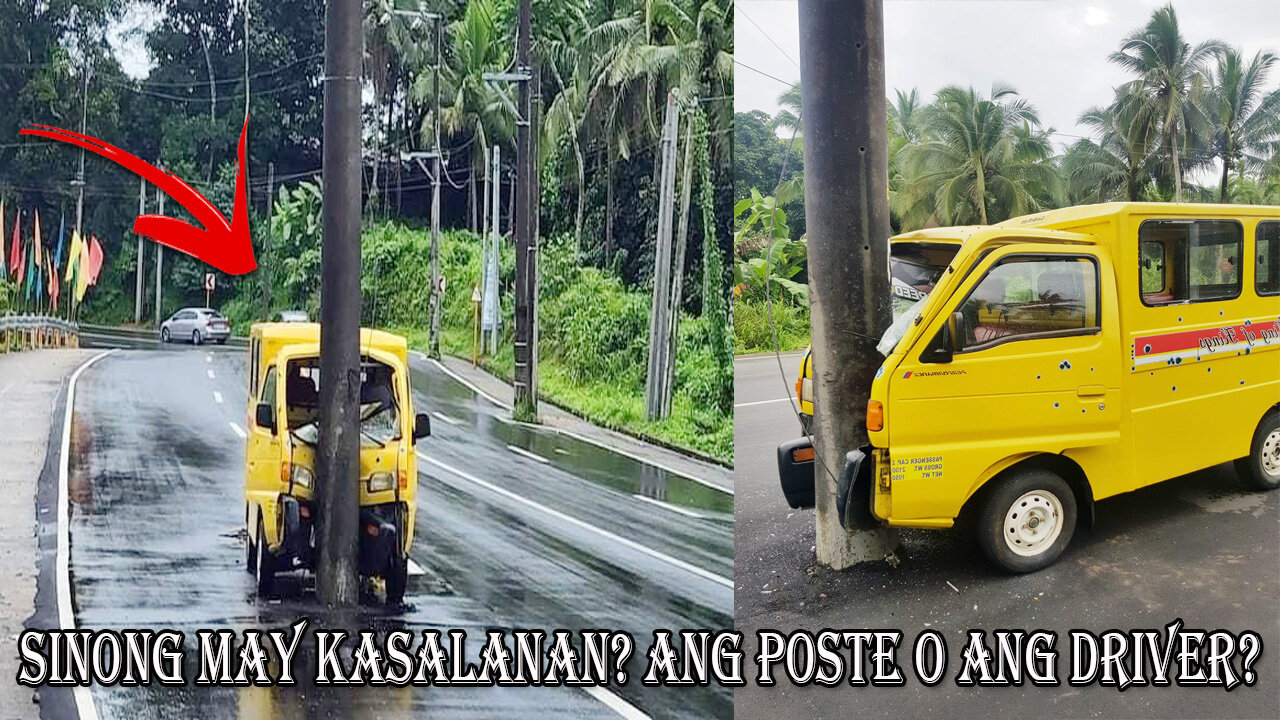 Who is at fault? The Pole or the Driver? Multicab Crashed into a Pole in the Middle of the Road