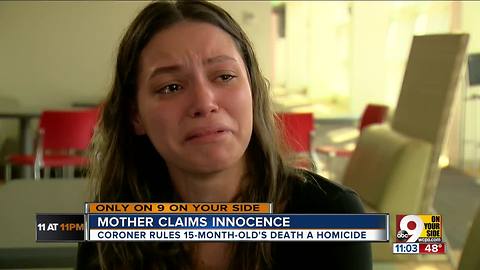 Mother says she's innocent in son's homicide