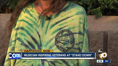 Musician inspires veterans at 'Stand Down'