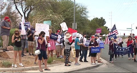 President Trump supporters protest outside Biden campaign stop