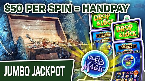 🎰 $50 PER SPIN = HANDPAY 🤿 Drop & Lock Deep Sea Magic Gives Me a GIANT WIN