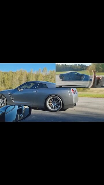 🏁😱720 HP Ferrari F8 Tributo TROLLED by 1200+ HP Nissan GTR R35 extremely brutal!🏁😱 #nissan #gtr