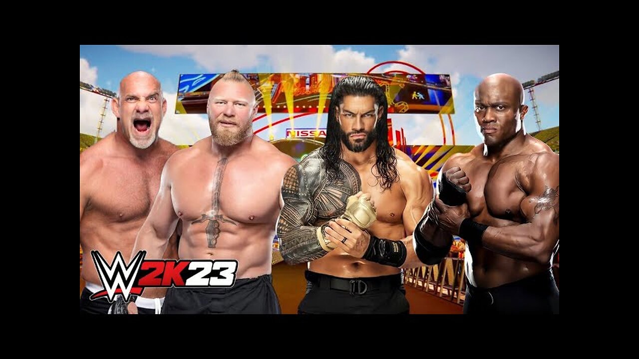 WWE 2k23- Goldberg vs Lesnar vs lashley vs Batista vs Edge vs Reigns - Elimination chamber match 😈