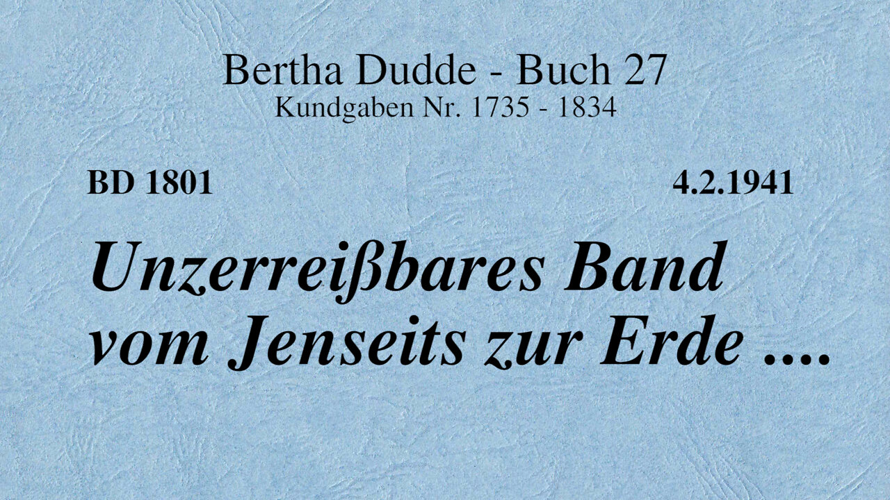BD 1801 - UNZERREISSBARES BAND VOM JENSEITS ZUR ERDE ....