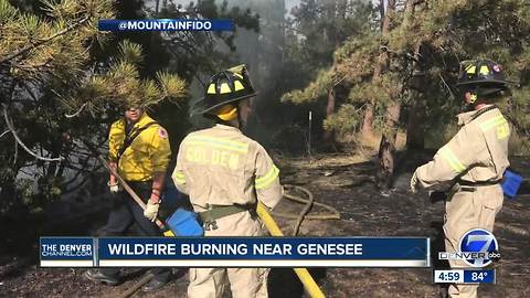 Small brush fires burn along WB I-70 near Genesee Park