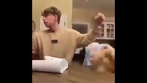 Kid faints after being stabbed prank