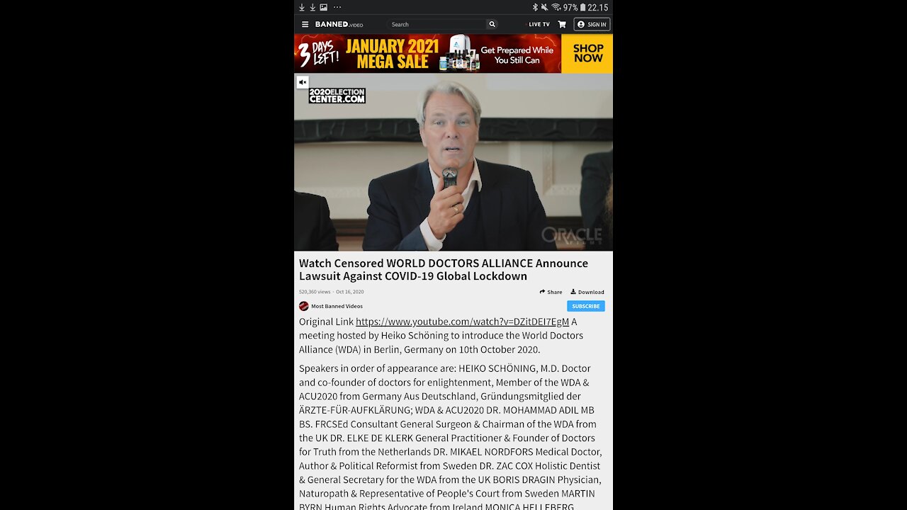 A Watch Censored WORLD DOCTORS ALLIANCE Announce Lawsuit Against COVID-19 Global Lockdown