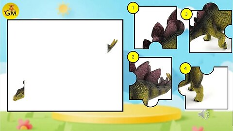 Susun Puzzle hewan purba Stegosaurus yuk teman teman, menyusun puzzle