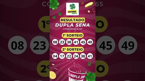 🍀 Resultado DUPLA SENA 2465 | Sentindo Sorte #shorts