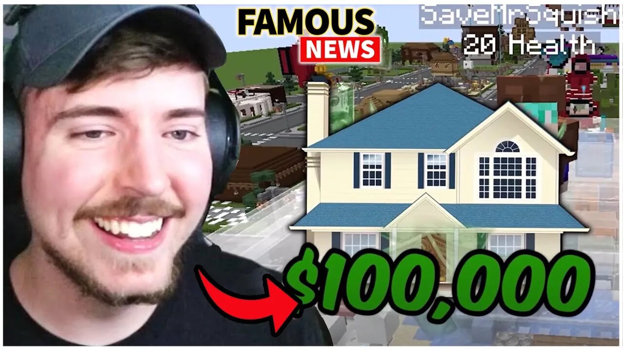 Mr Beast Buys Minecraft Creator A Hundred Thousand Dollar House | Famous News