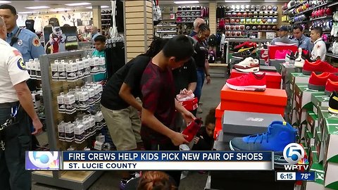 St. Lucie County firefighters helping kids get new shoes
