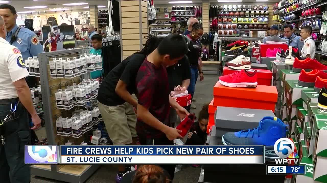 St. Lucie County firefighters helping kids get new shoes